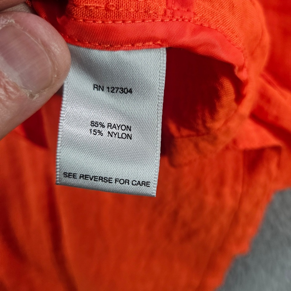 John Mark Orange Textured Button Front Shirt Togg… - image 6